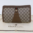 GUCCI GG Canvas Web Sherry Line Clutch Bag Beige Red Green 89.01.033 Auth am4410-12