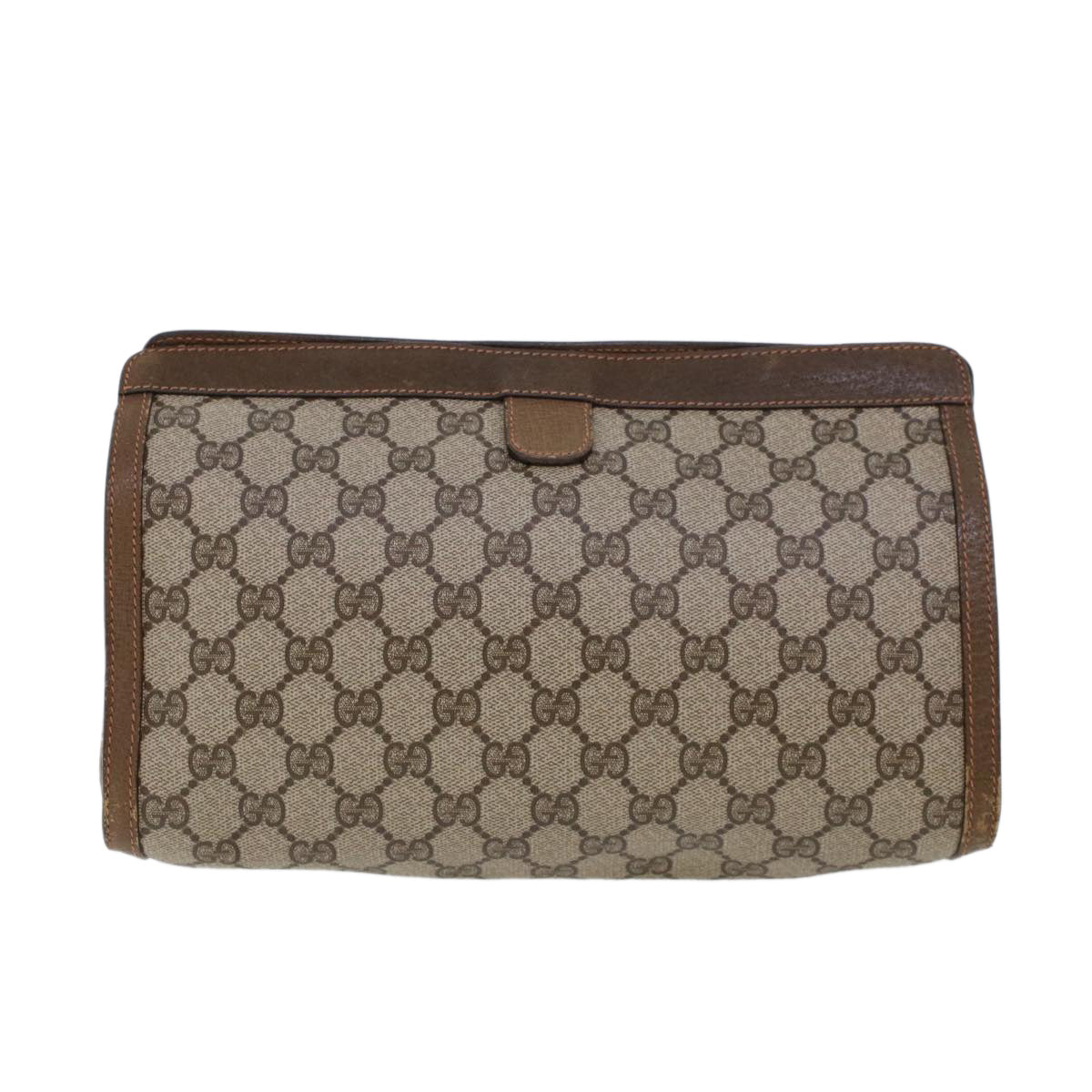 GUCCI GG Canvas Web Sherry Line Clutch Bag Beige Red Green 89.01.033 Auth am4410 - 0