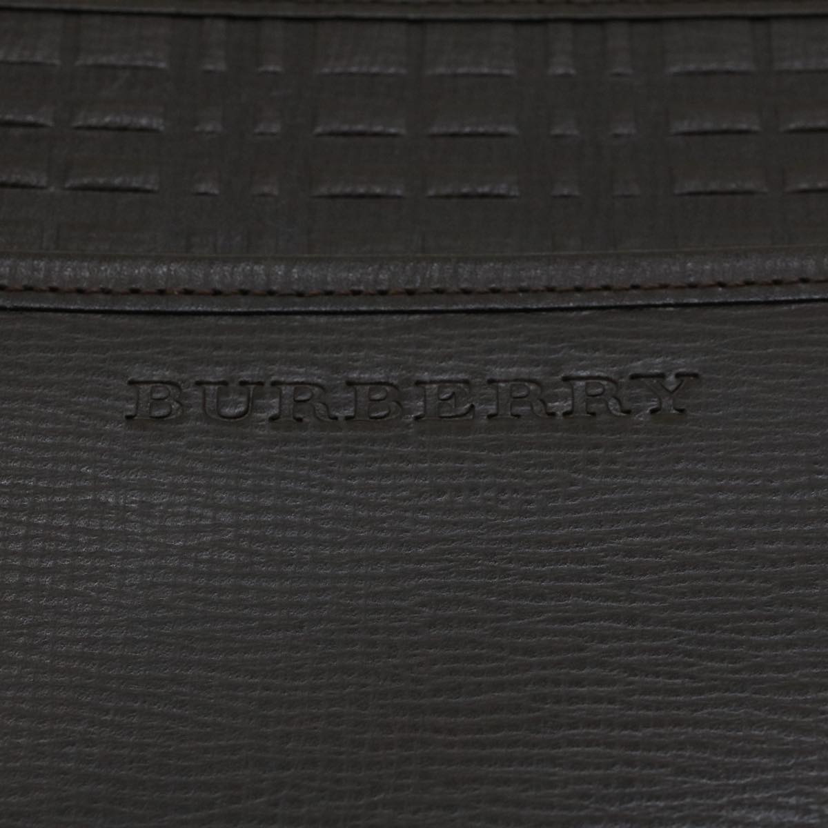 BURBERRY Clutch Bag Leather Brown Auth am4416