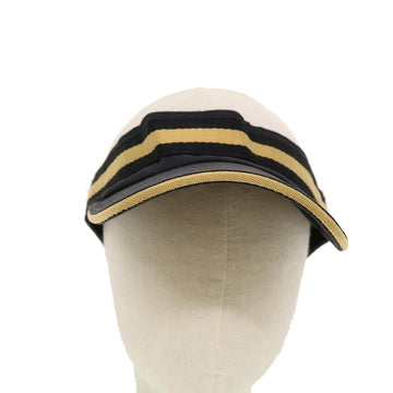 GUCCI GG Canvas Sherry Line Sun Visor S Black Gold 139315 Auth am4449 - 0