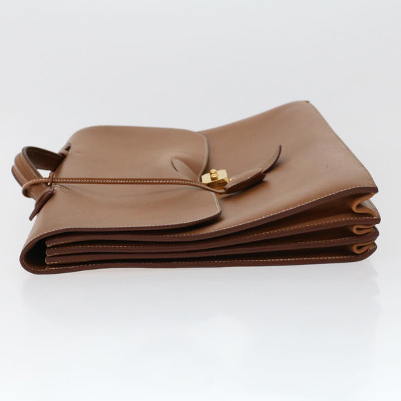 HERMES Sac Adepeche Business Bag Leather Brown Auth am4465