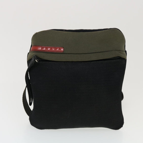 PRADA Shoulder Bag Hand Bag Leather Nylon 3Set Black Gray Auth am4509