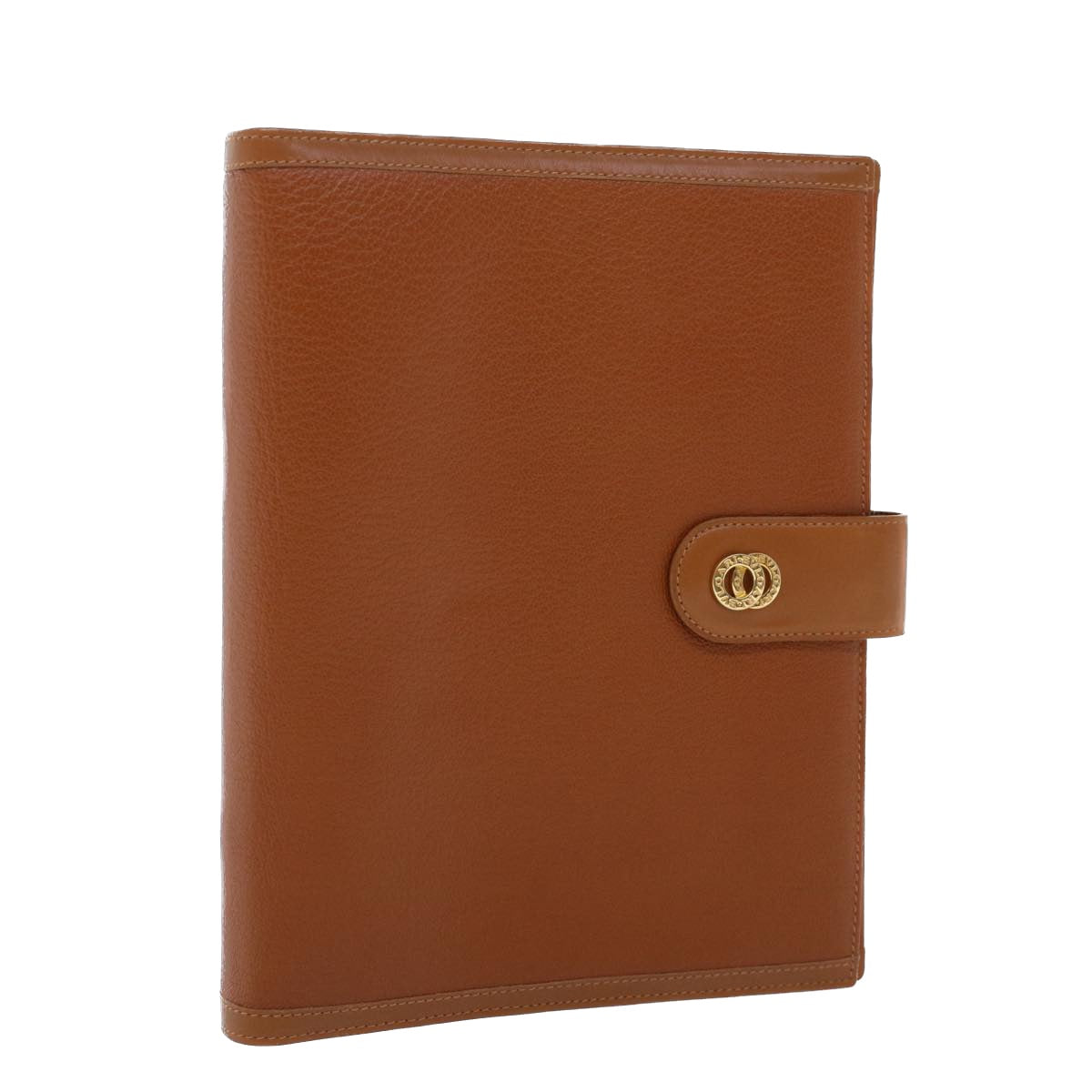 BVLGARI Doppio Tondo Day Planner Cover Leather Brown LI.D08.29086 Auth am4537