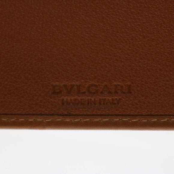 BVLGARI Doppio Tondo Day Planner Cover Leather Brown LI.D08.29086 Auth am4537