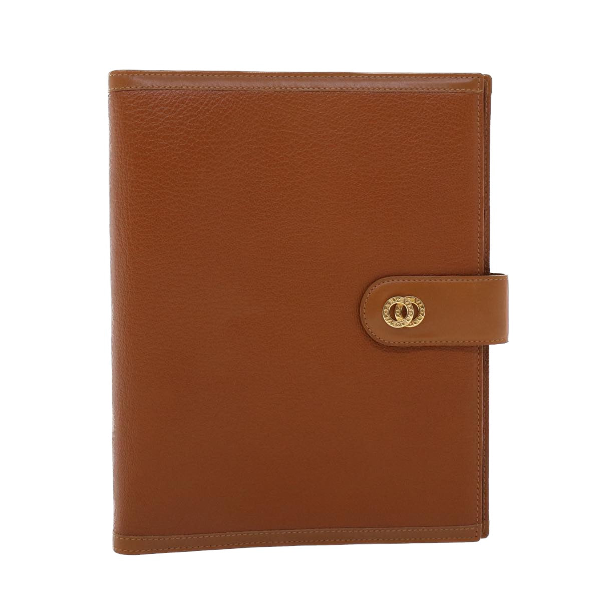 BVLGARI Doppio Tondo Day Planner Cover Leather Brown LI.D08.29086 Auth am4537