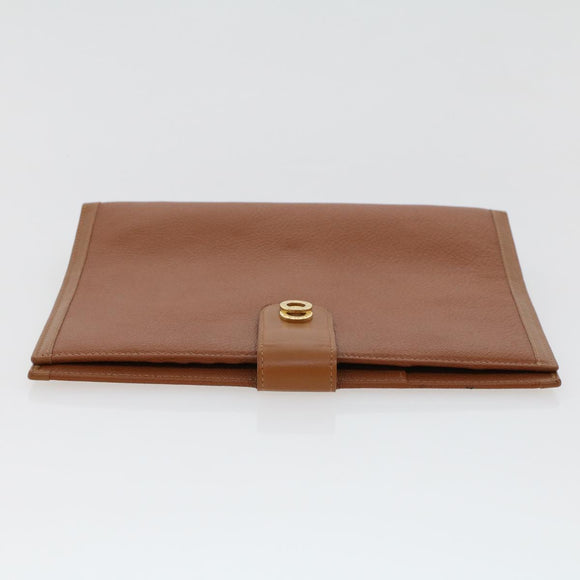BVLGARI Doppio Tondo Day Planner Cover Leather Brown LI.D08.29086 Auth am4537