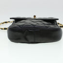 CHANEL Matelasse Turn Lock Chain Shoulder Bag Lamb Skin Black CC Auth am4542-5