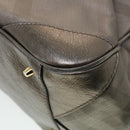 BURBERRY Nova Check Shoulder Bag Leather Silver Auth am4544-15