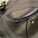 BURBERRY Nova Check Shoulder Bag Leather Silver Auth am4544-16