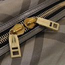 BURBERRY Nova Check Shoulder Bag Leather Silver Auth am4544-9