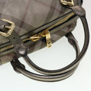 BURBERRY Nova Check Shoulder Bag Leather Silver Auth am4544-6
