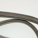 BURBERRY Nova Check Shoulder Bag Leather Silver Auth am4544-7