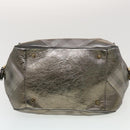 BURBERRY Nova Check Shoulder Bag Leather Silver Auth am4544-5