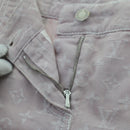 LOUIS VUITTON Monogram Denim Capri Pants 38 Pink LV Auth am4578M-4