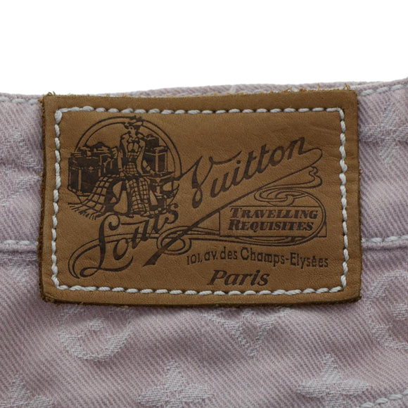 LOUIS VUITTON Monogram Denim Capri Pants 38 Pink LV Auth am4578M