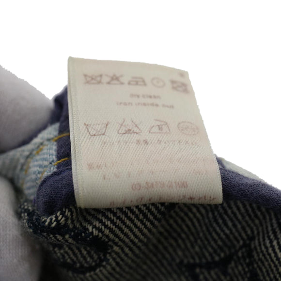 LOUIS VUITTON Monogram Denim Capri Pants 38 Navy LV Auth am4579M