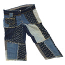 LOUIS VUITTON Monogram Denim Capri Pants 38 Navy LV Auth am4579M-1