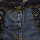 LOUIS VUITTON Monogram Denim Capri Pants 38 Navy LV Auth am4579M-4