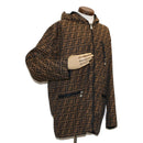 FENDI Zucca Canvas Jacket Black Brown Auth am4620M-1