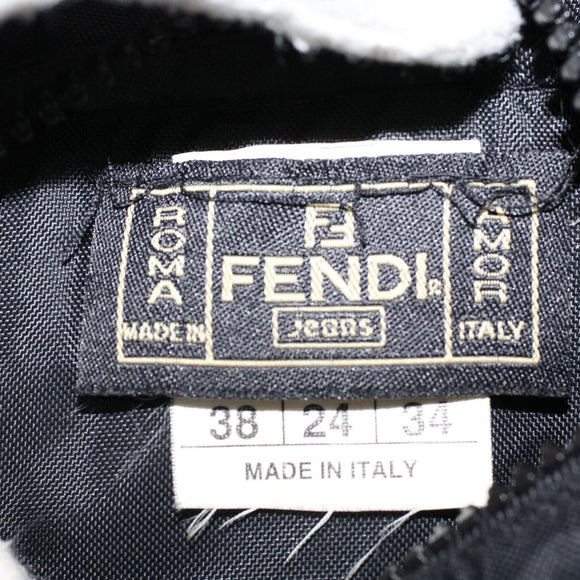 FENDI Zucca Canvas Jacket Black Brown Auth am4620M