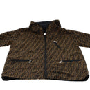 FENDI Zucca Canvas Jacket Black Brown Auth am4620M-2