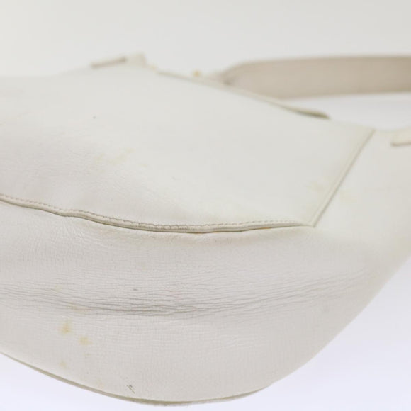 Salvatore Ferragamo Gancini Shoulder Bag Leather White AU-21/4407 Auth am4652