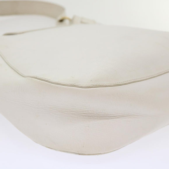 Salvatore Ferragamo Gancini Shoulder Bag Leather White AU-21/4407 Auth am4652