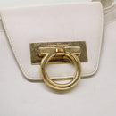 Salvatore Ferragamo Gancini Shoulder Bag Leather White AU-21/4407 Auth am4652-10