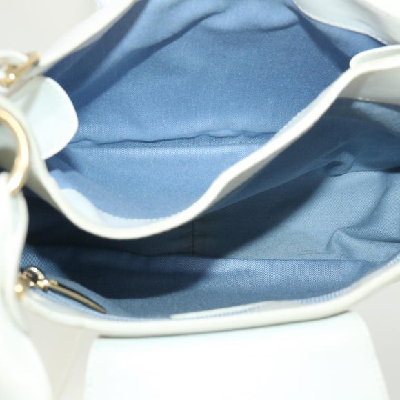 Salvatore Ferragamo Gancini Shoulder Bag Leather White AU-21/4407 Auth am4652