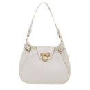 Salvatore Ferragamo Gancini Shoulder Bag Leather White AU-21/4407 Auth am4652-13