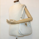 Salvatore Ferragamo Gancini Shoulder Bag Leather White AU-21/4407 Auth am4652-21