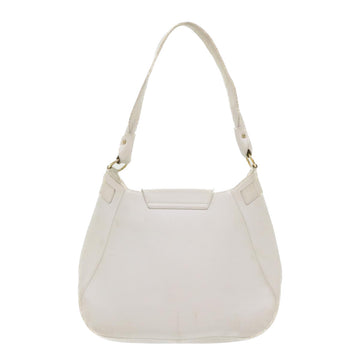 Salvatore Ferragamo Gancini Shoulder Bag Leather White AU-21/4407 Auth am4652 - 0
