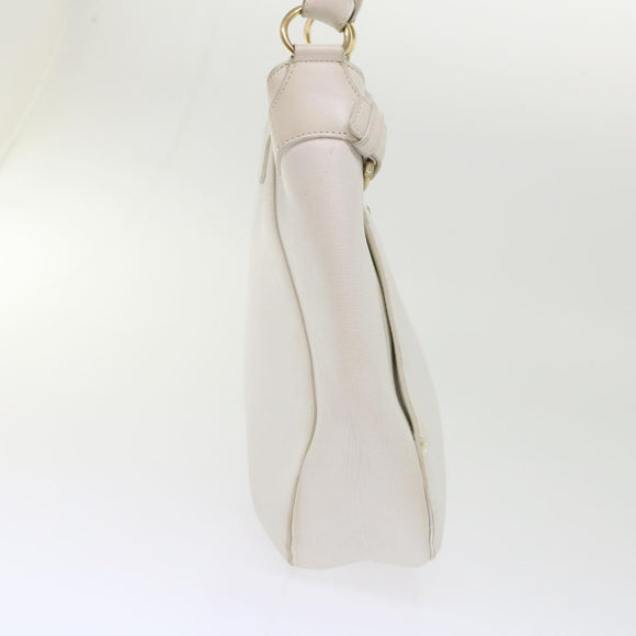 Salvatore Ferragamo Gancini Shoulder Bag Leather White AU-21/4407 Auth am4652