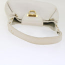 Salvatore Ferragamo Gancini Shoulder Bag Leather White AU-21/4407 Auth am4652-7
