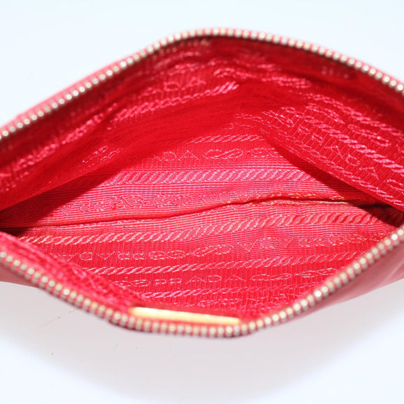 PRADA Pochette Pouch Nylon Red Auth am4699