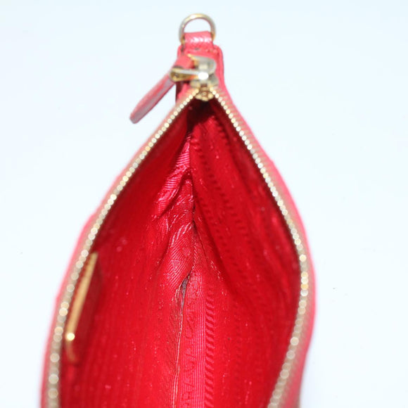PRADA Pochette Pouch Nylon Red Auth am4699