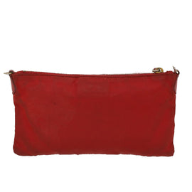 PRADA Pochette Pouch Nylon Red Auth am4699 - 0