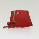 PRADA Pochette Pouch Nylon Red Auth am4699-4