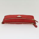 PRADA Pochette Pouch Nylon Red Auth am4699-5
