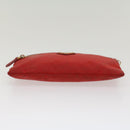 PRADA Pochette Pouch Nylon Red Auth am4699-6