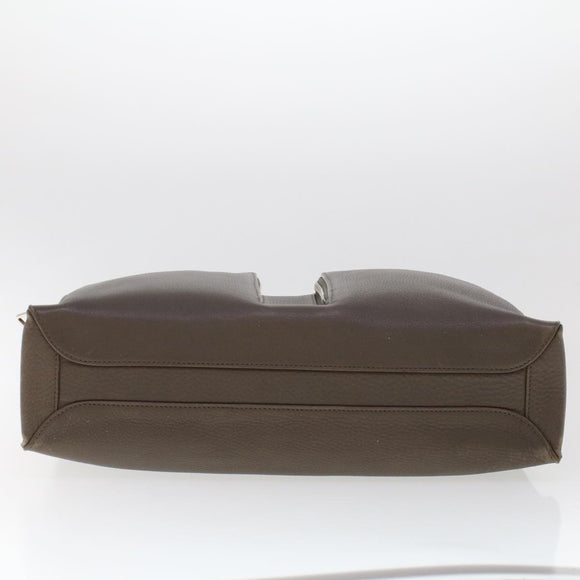 LOUIS VUITTON Naxos Shoulder Bag Leather Gray LV Auth am4782