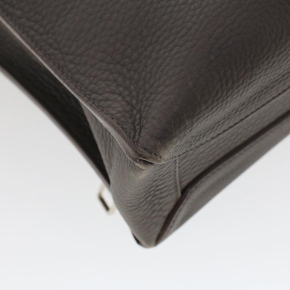 LOUIS VUITTON Naxos Shoulder Bag Leather Gray LV Auth am4782