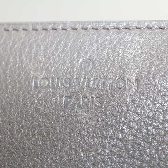 LOUIS VUITTON Naxos Shoulder Bag Leather Gray LV Auth am4782