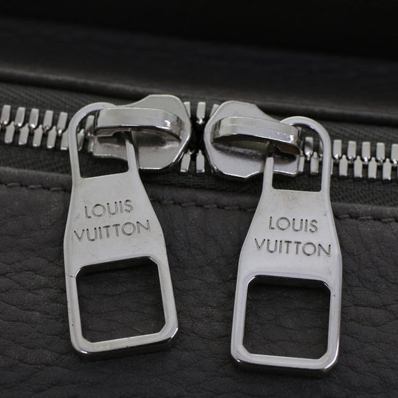 LOUIS VUITTON Naxos Shoulder Bag Leather Gray LV Auth am4782