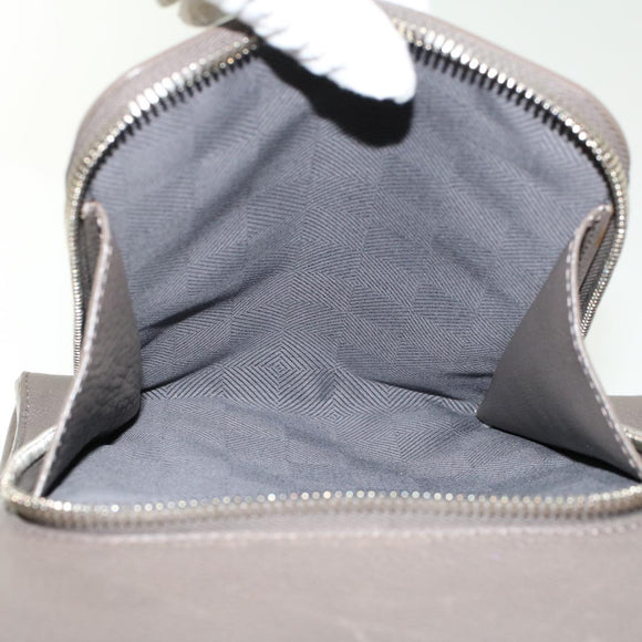 LOUIS VUITTON Naxos Shoulder Bag Leather Gray LV Auth am4782