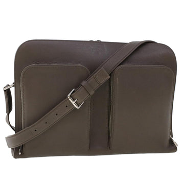 LOUIS VUITTON Naxos Shoulder Bag Leather Gray LV Auth am4782