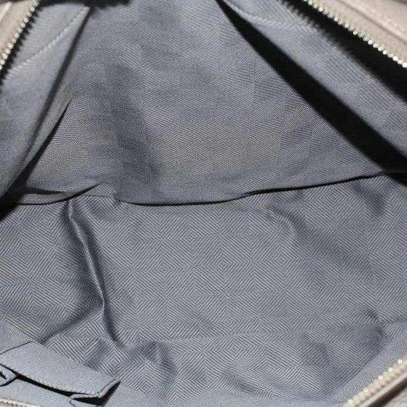 LOUIS VUITTON Naxos Shoulder Bag Leather Gray LV Auth am4782