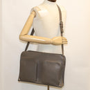 LOUIS VUITTON Naxos Shoulder Bag Leather Gray LV Auth am4782-24