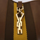 GUCCI Jackie Sherry Line Shoulder Bag Leather Brown Yellow 0014057 Auth am4796-14