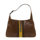 GUCCI Jackie Sherry Line Shoulder Bag Leather Brown Yellow 0014057 Auth am4796-2